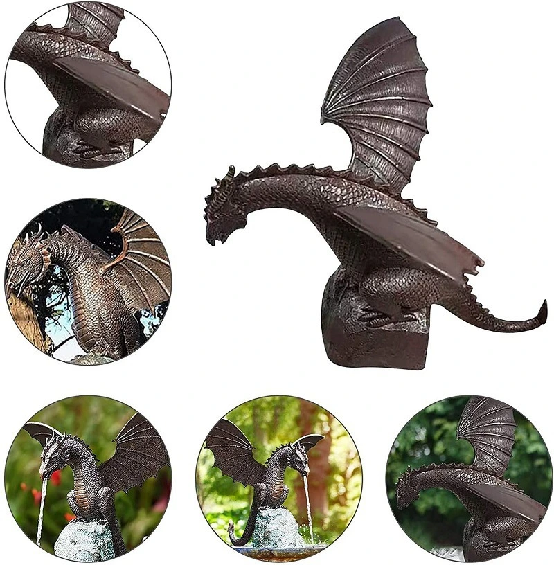 Dropshipping Outdoor Garden Decoration Dragon Fountain Ornament Resin Sculpture Dragon Statue