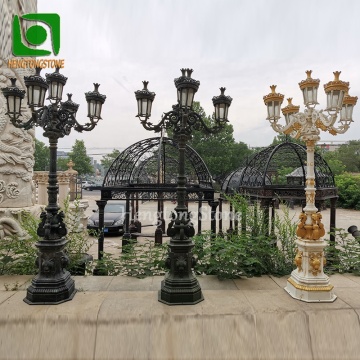 Outdoor Decorative Cast Iron Lamp Sculpture