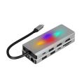 Dual Type c /HDMI/card reader 13ports hub