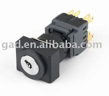 GA6-16HJ-22Y3 CNGAD 16mm 3-position rectangular key selector switches