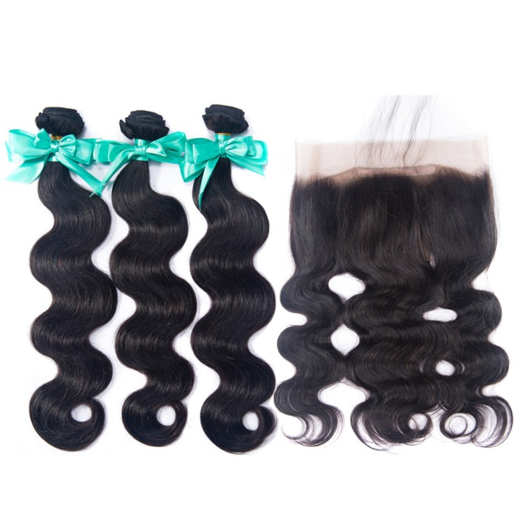 Usexy Best Selling Remy Brazilian Hair Weave Body Wave Bundles With 360 Lace Frontal