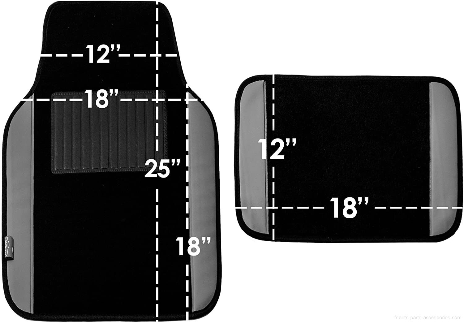 Mat de sol de tapis d&#39;ajustement universel noir