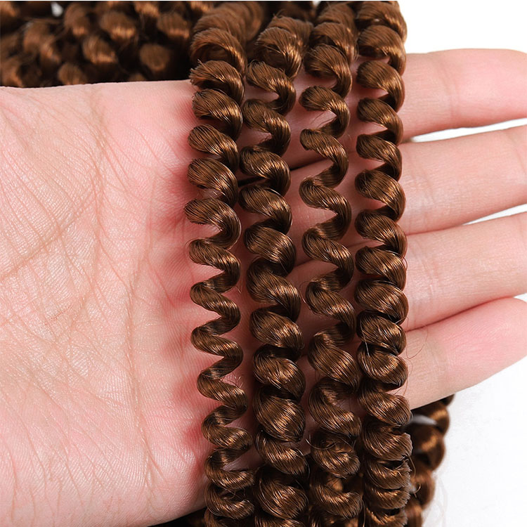 Spring Twists Crochet Hair Extension Prelooped Curly Afro Braids Hair 8inches 110g Solid And Ombre Color Synthetic Fiber