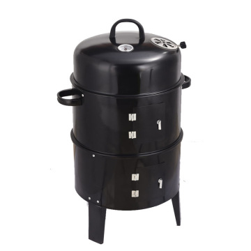 Barrel-shaped BBQ smoked stove outdoor charcoal barbecue stove household small smoked grilled barbecue stove