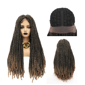 New long 24inch straight lace front braided wigs natural micro braided lace front wigs synthetic hair braided lace wig