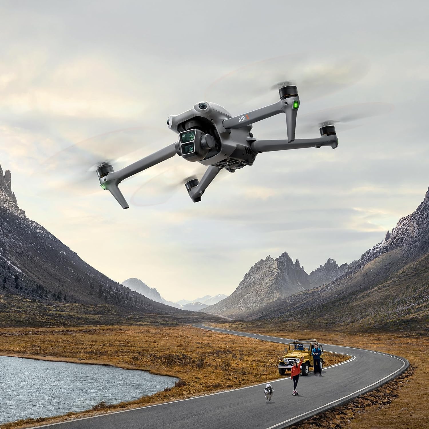 Air 3 Drone 46-Min Max Flight Time Omnidirectional Obstacle Sensing 4K/60fps HDR up to 20Km Video Transmission