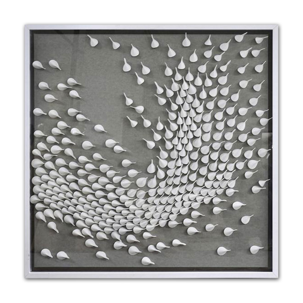 3D Water Drops Paper Art 3D Shadow Box Frame Artwork for Hotel Decor