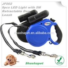 5M 9pcs Super LED Light heavy duty retractable dog leash with Retractable Dog Leash