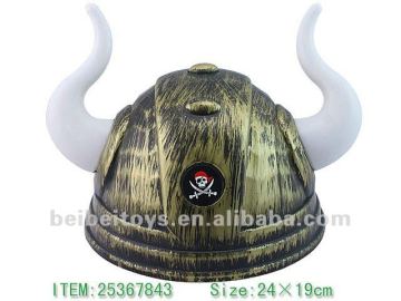 Plastic Toy Viking Helmet with Horns, Pirate Helmet