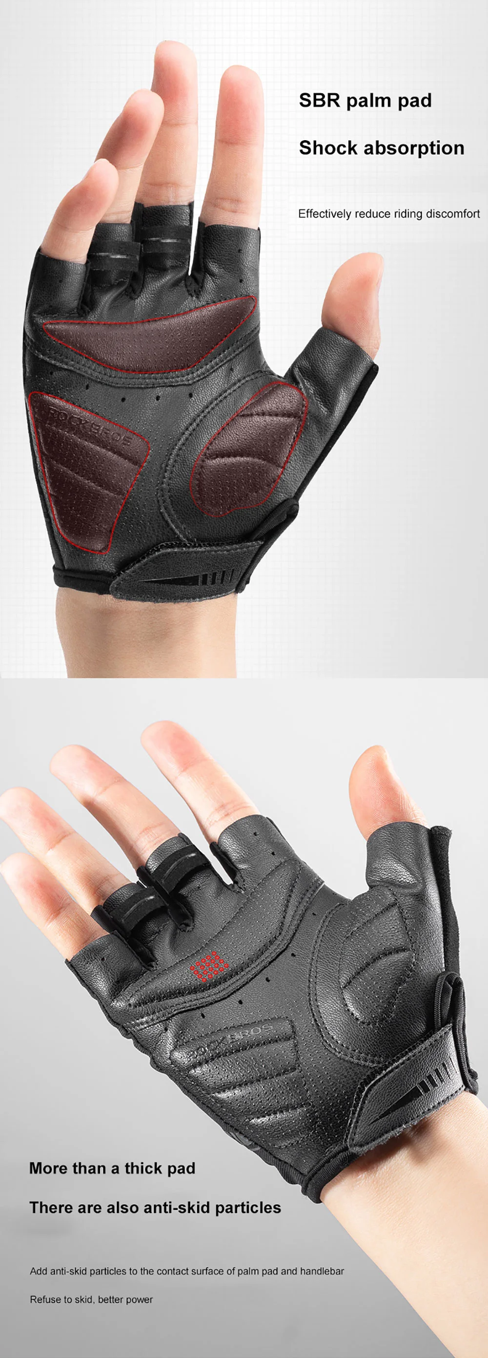 Made in China SBR Damping Palm Pad Breathable Mountain Bike Mountain Bike Riding Gloves Half Finger Gloves