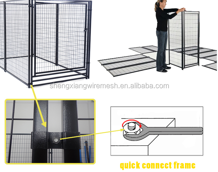 Galvanized wire mesh large folding pet cage /dog cage /dog kennels on sale