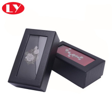 Black bow tie box with clear window