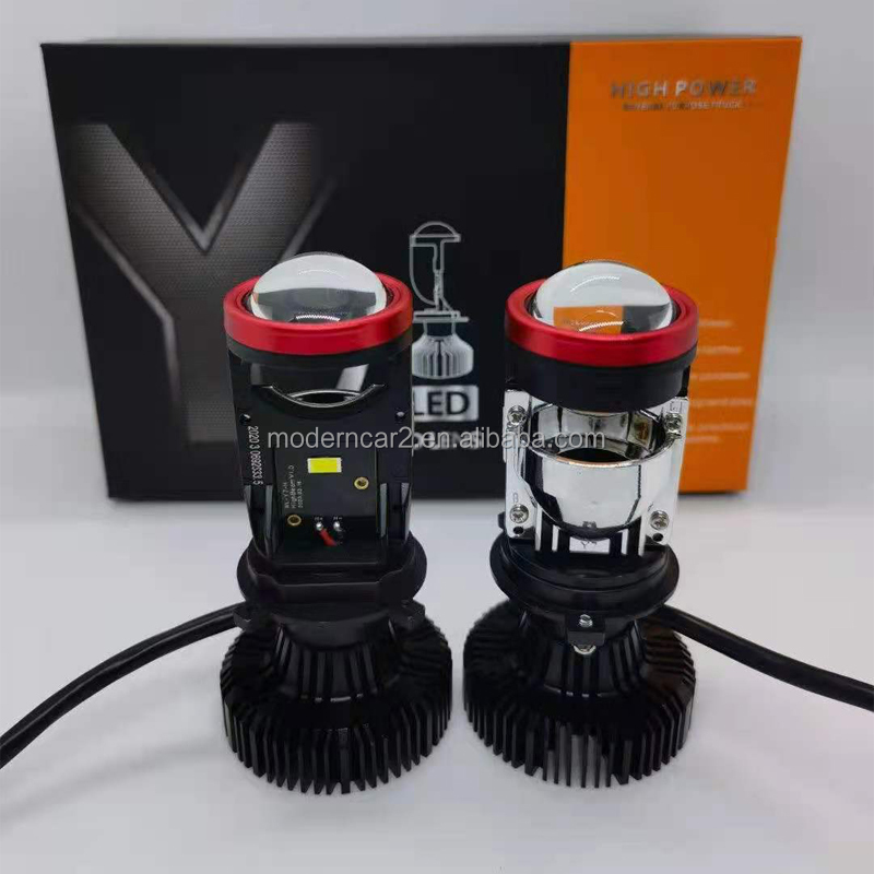 大功率 130W Y7 H4 LED 大灯汽车 H4 迷你投影仪镜头 6000K 12V 高近光灯汽车 LED 灯 LED H4 投影仪镜头