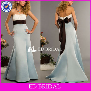 Off Shoulder Bridesmaid Dress Two Color Floor Length