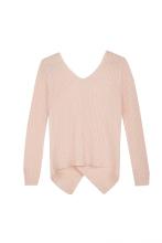 Women's Knitted Asymmetric Cross Back Double V-Neck Pullover