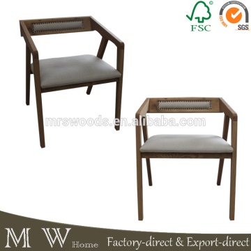 french solid oak wooden dining chair, oak chair with armrest, oak dining chair