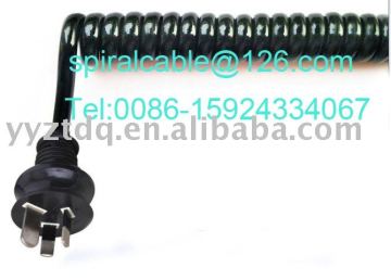 Spring cord with polyurethane cable electrical coils cable