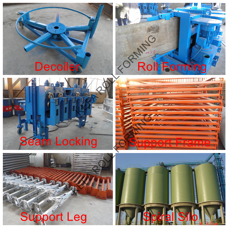 Carbon steel spiral grain bin silo machine/construction machinery lipp seam tank forming machine