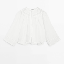 Women's French light and simple lace lightweight long sleeved shirt