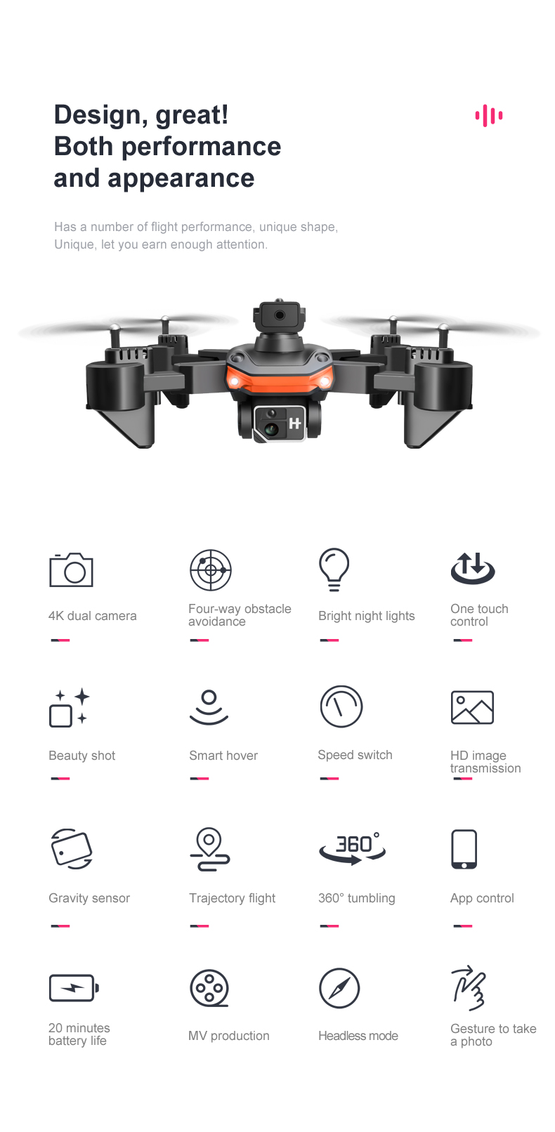KY603 Professional HD 4K aerial photography of UAV remote control aircraft