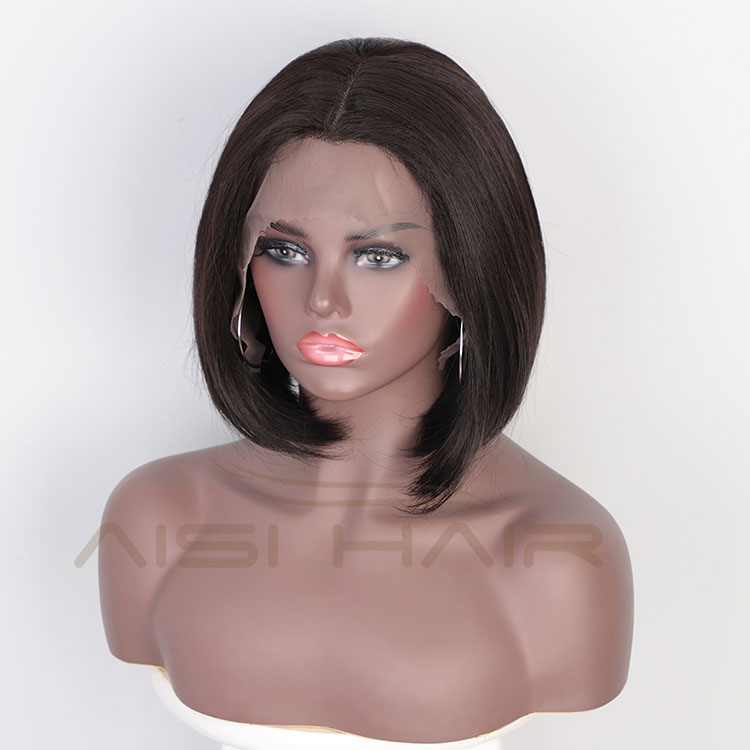 Aisi Hair Wholesale Short Bob Brown Wig Silky Straight Swiss Lace Wig Natural Wave Lace Frontal Hair Wigs For Black Women