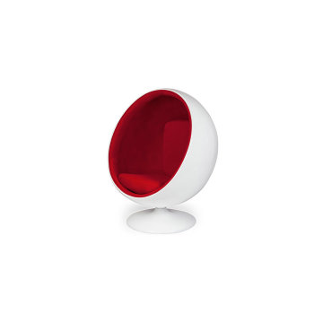 Tessuto bianco con rivestimento in fibra di vetro Shell Ball Chair