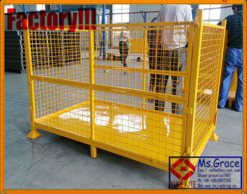 Galvanized Collapsible Steel Storage Wire Mesh Pallet Bin