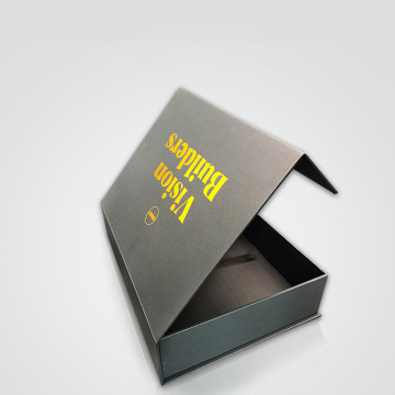 Gold Logo Black Magnetic Gift Box -pruikpakking