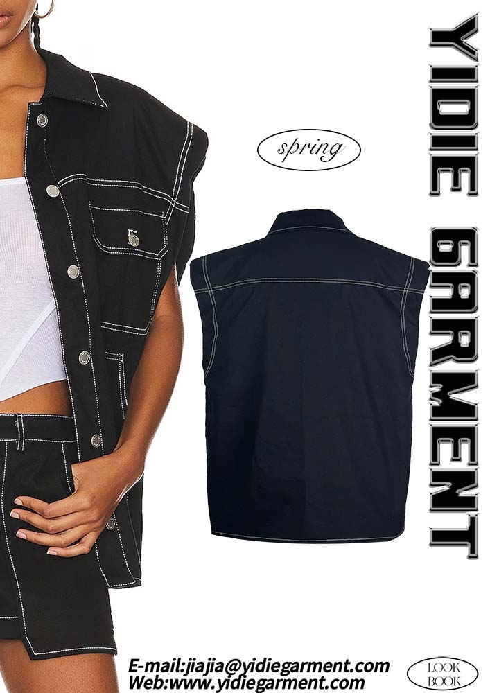 Multitude Pockets Sleeveless Cotton Cargo Vest Outwear 