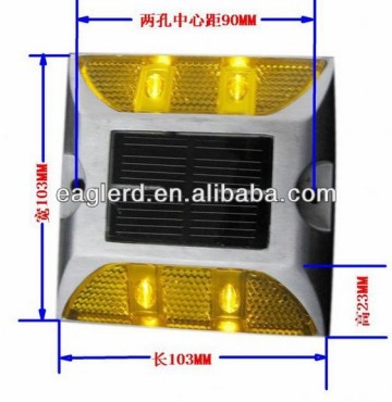 Yellow solar flashing road stud