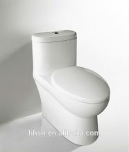 One-piece siphon water conserving toilet