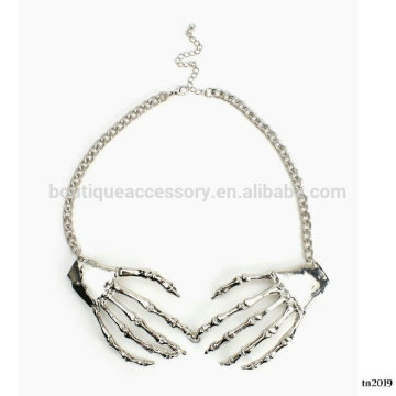 Silver Skeleton Grasp Necklace