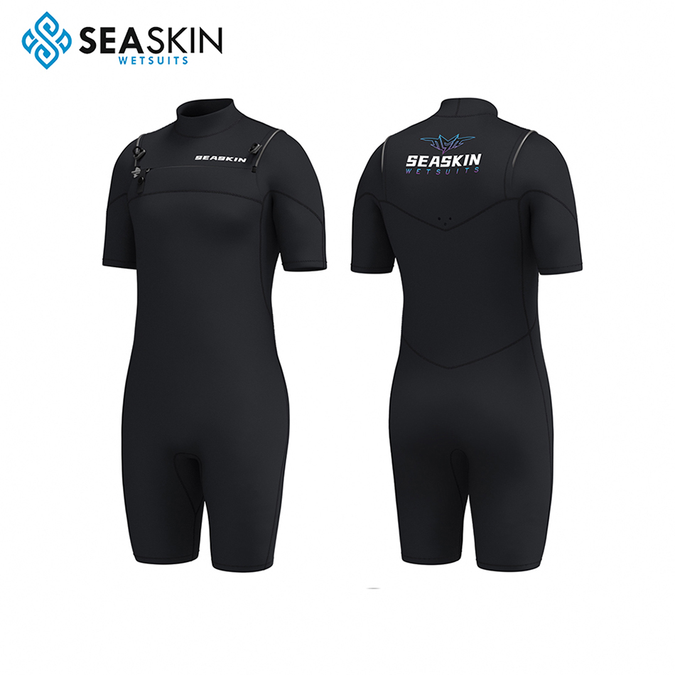 Seaskin Neoprene 2mm Flatlock Shorty Wetsuit สำหรับผู้หญิง