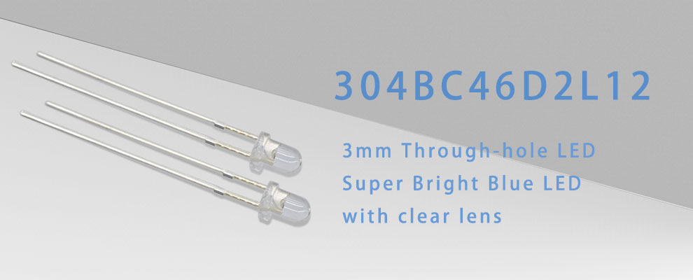 3mm blue LED clear lens 460nm