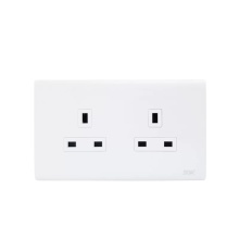 Modren 2 Gang BS Socket Outlets White