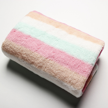 Multiple color printed coral fleece bath towel