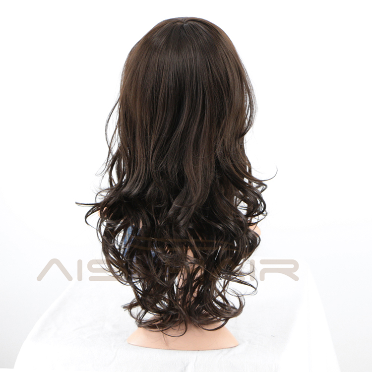 Aisi Hair Top Quality Synthetic Long Wavy Black Brown Wig Body Wave Heat Resistant Hair Wigs For Black White Women