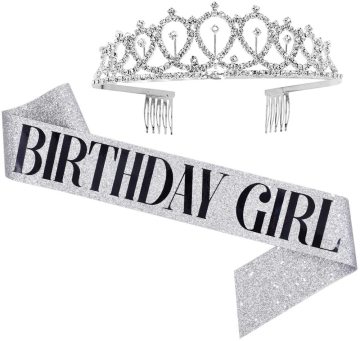 Rhinestone birthday girl tiara
