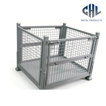 Grey steel wire mesh cage structure