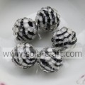 12 mm, 14 mm, 18 mm, 20 mm zebra gestreepte massieve bal acryl kralen met hars kristal