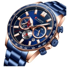 Men's Multifunction Chronograph Stainless Steel Quartz Watch