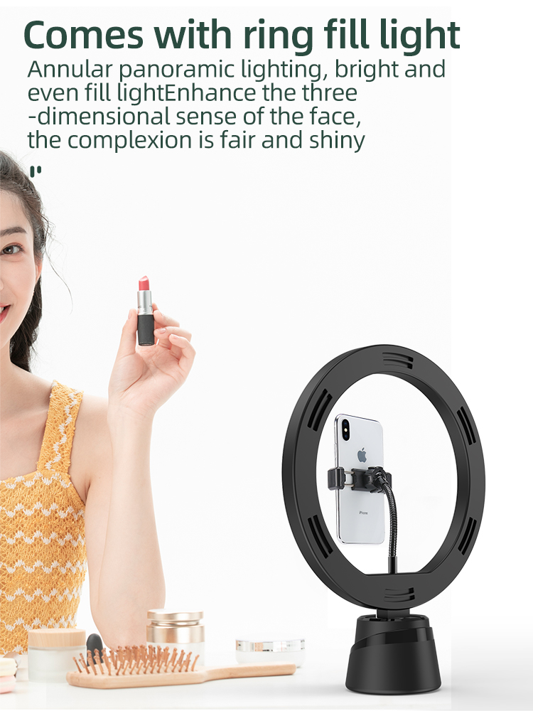 Wireless Smart Phone Holder 360 Rotation Auto Face Object Capture Smart Camera with Tripod Ring Light