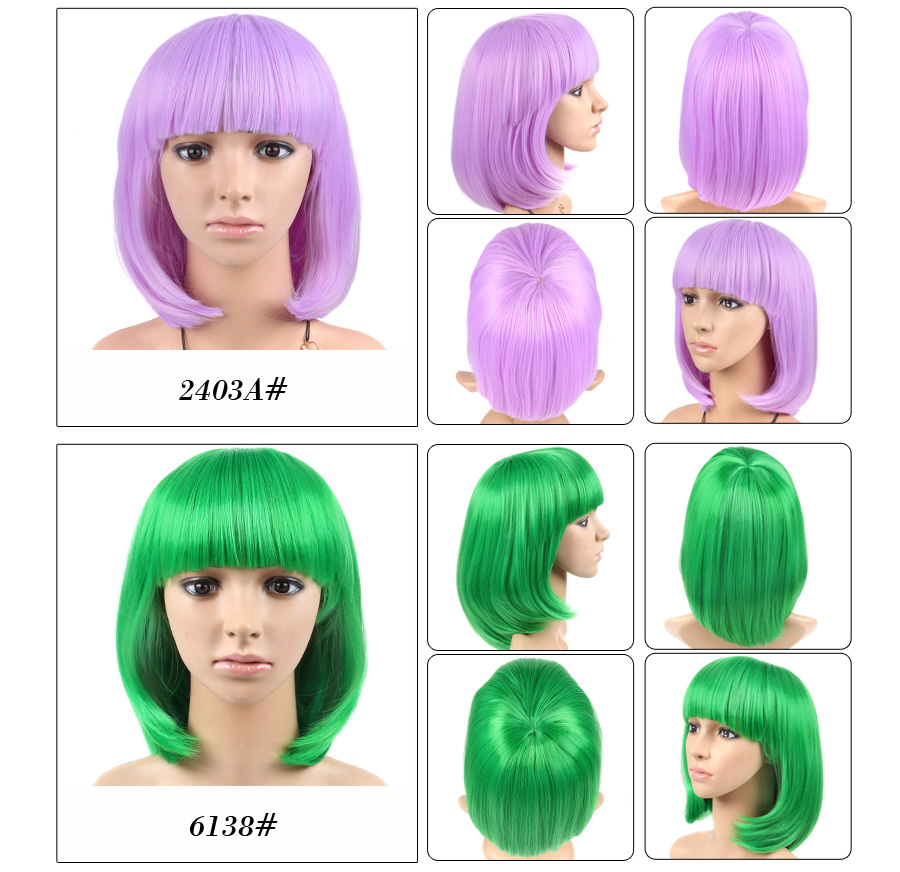 Natural Wave Straight Bob Cosplay Wig For Party