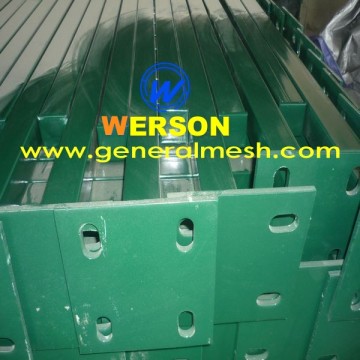 weld mesh fence square stake,fence rectangle stake-Green Ral 6005