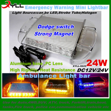 24W led warning Emergency mini police light bar,led strong magnet light bar