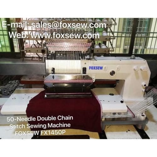 50-Needle Flat Bed Double Chain Stitch Sewing Machine