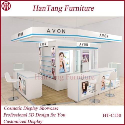 Shopping Mall Display Wooden Cosmetics Stand For Sale
