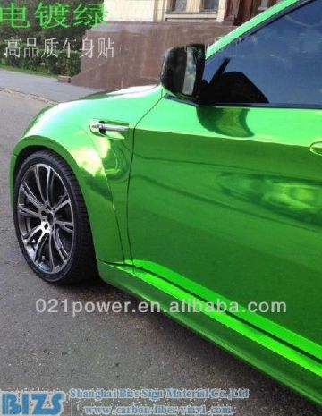 Chrome film for wrapping, green chrome wrap vinyl film