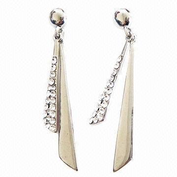 Nueva moda elegante pedrería aretes para las mujeres