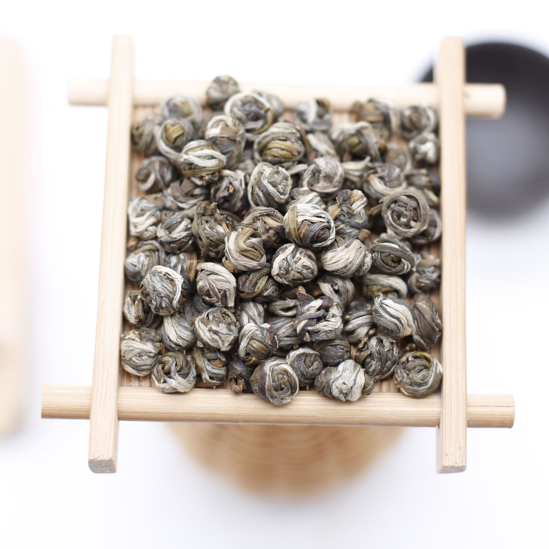 Organic Chinese Loose Jasmine Green Tea Small Dragon Pearl Mo Li Long Zhu